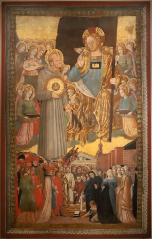시에나의 성 베르나르디노 깃발_by Benedetto Bonfigli_photo by Sailko_in the National Gallery of Umbria in Perugia_Italy.jpg